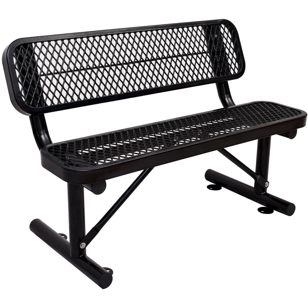 Metal Park Bench with Backrest J17560