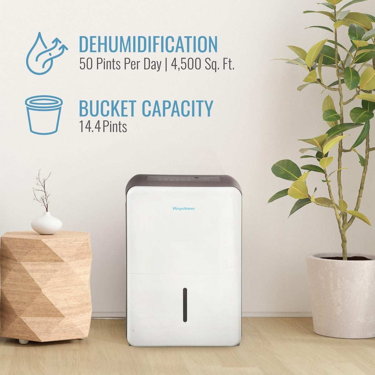 50-Pint Portable Dehumidifier with Auto-Shutoff and Timer K76781