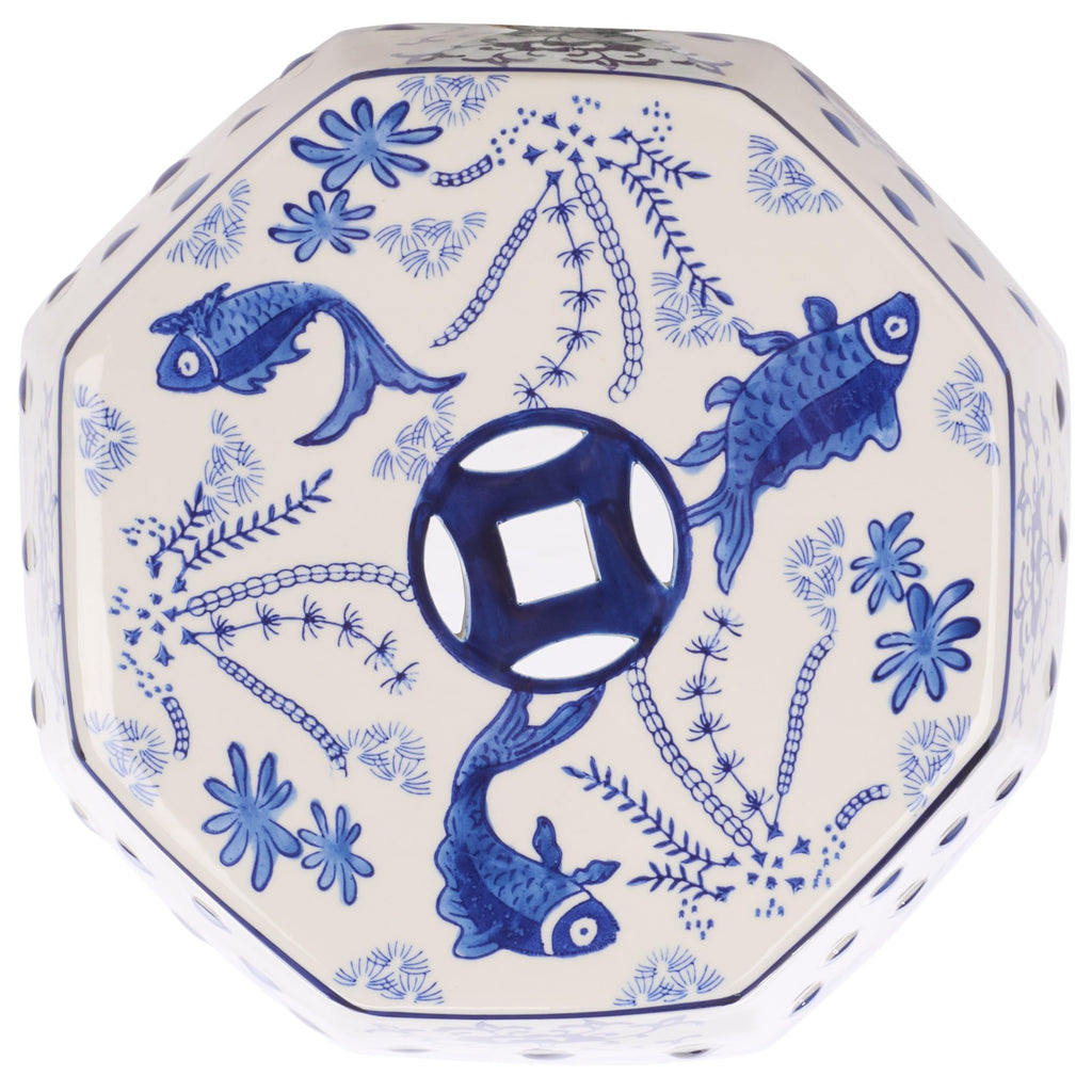 Blue Ceramic Garden Stool K109