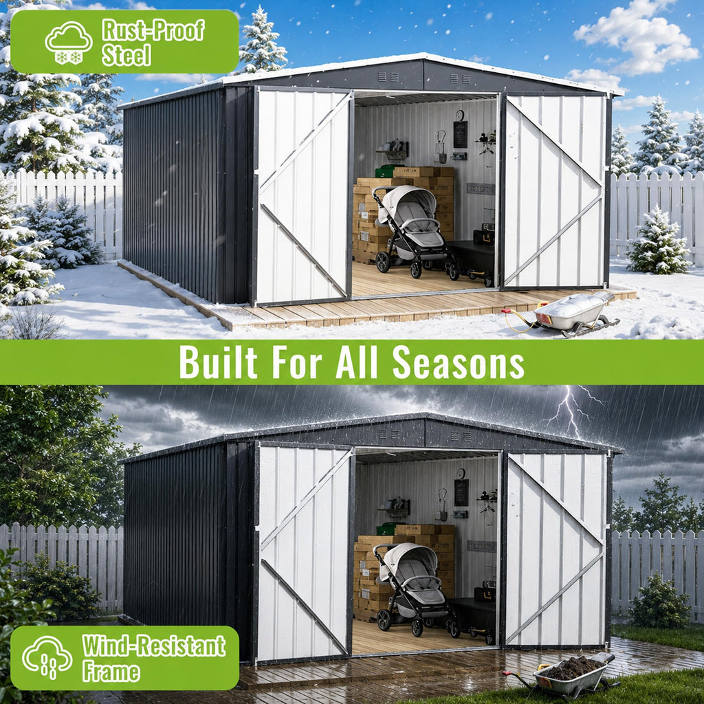 10x14 FT Metal Storage Shed O86763
