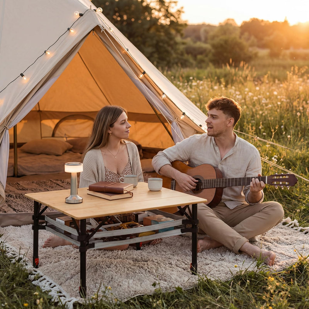 Bamboo Aluminum Folding Camping Table O490