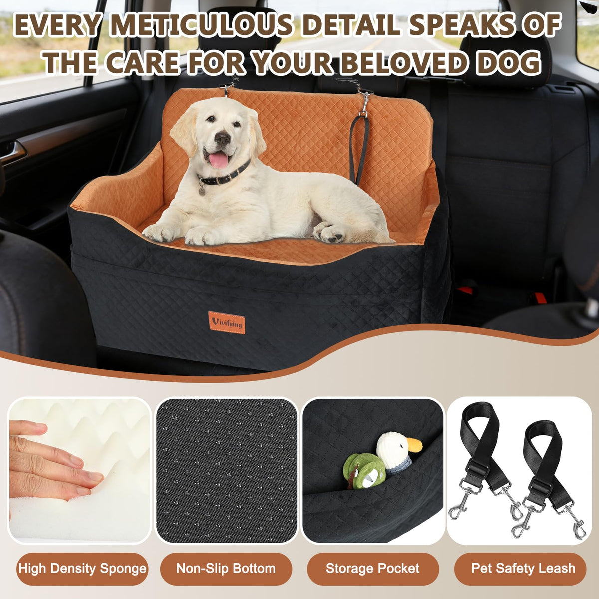 Large Dog Car Seat with 4 in Cushion L782