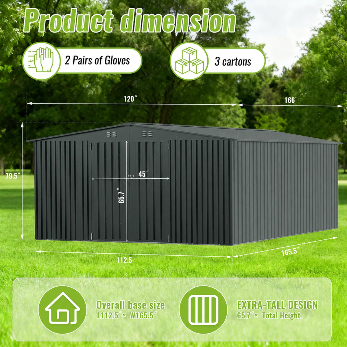 10x14 FT Metal Storage Shed O86763