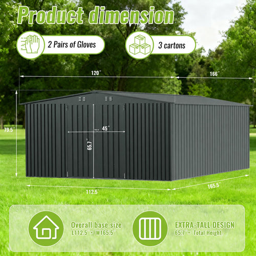 10x14 FT Metal Storage Shed O86763