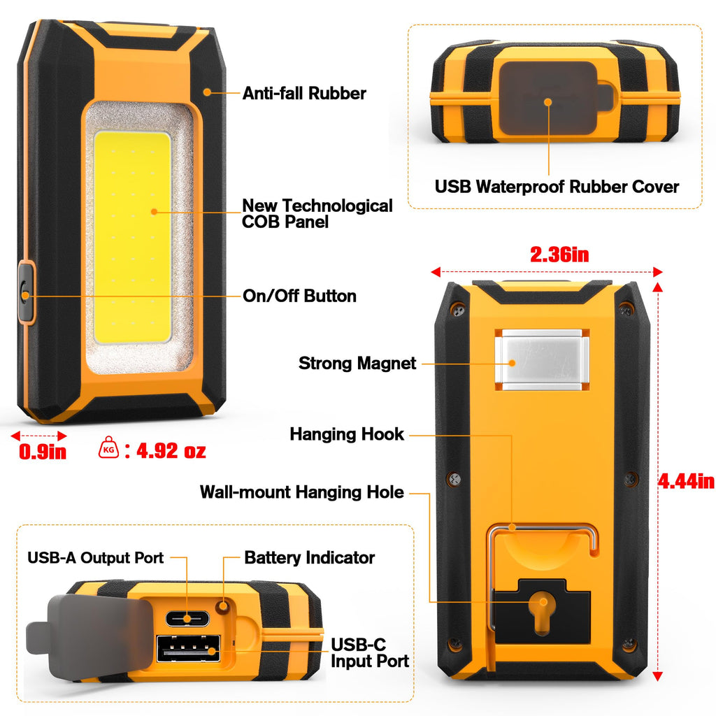 2-Pack Rechargeable LED Work Light V5748