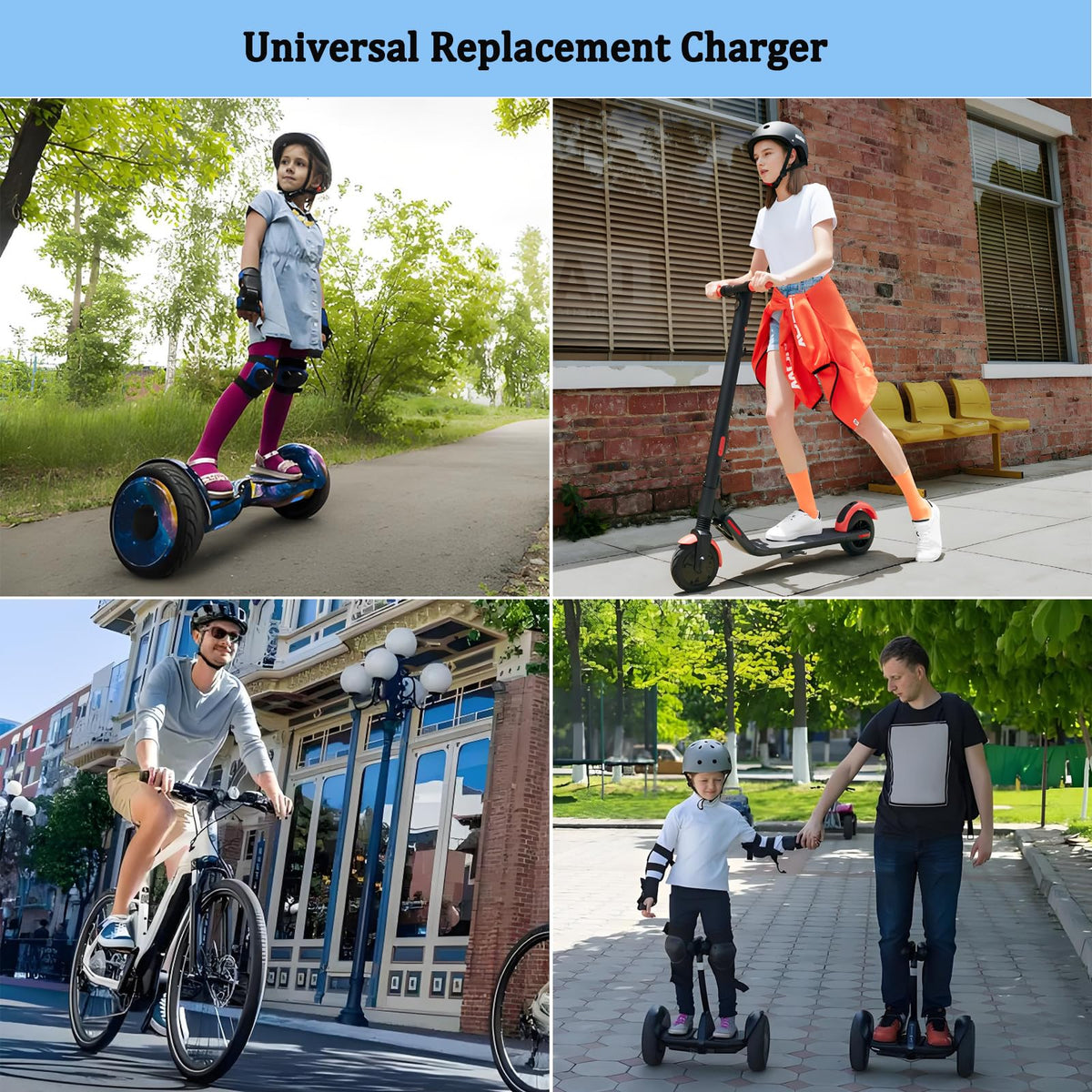 42V 2A Electric Scooter Charger with 4 Plugs S2236