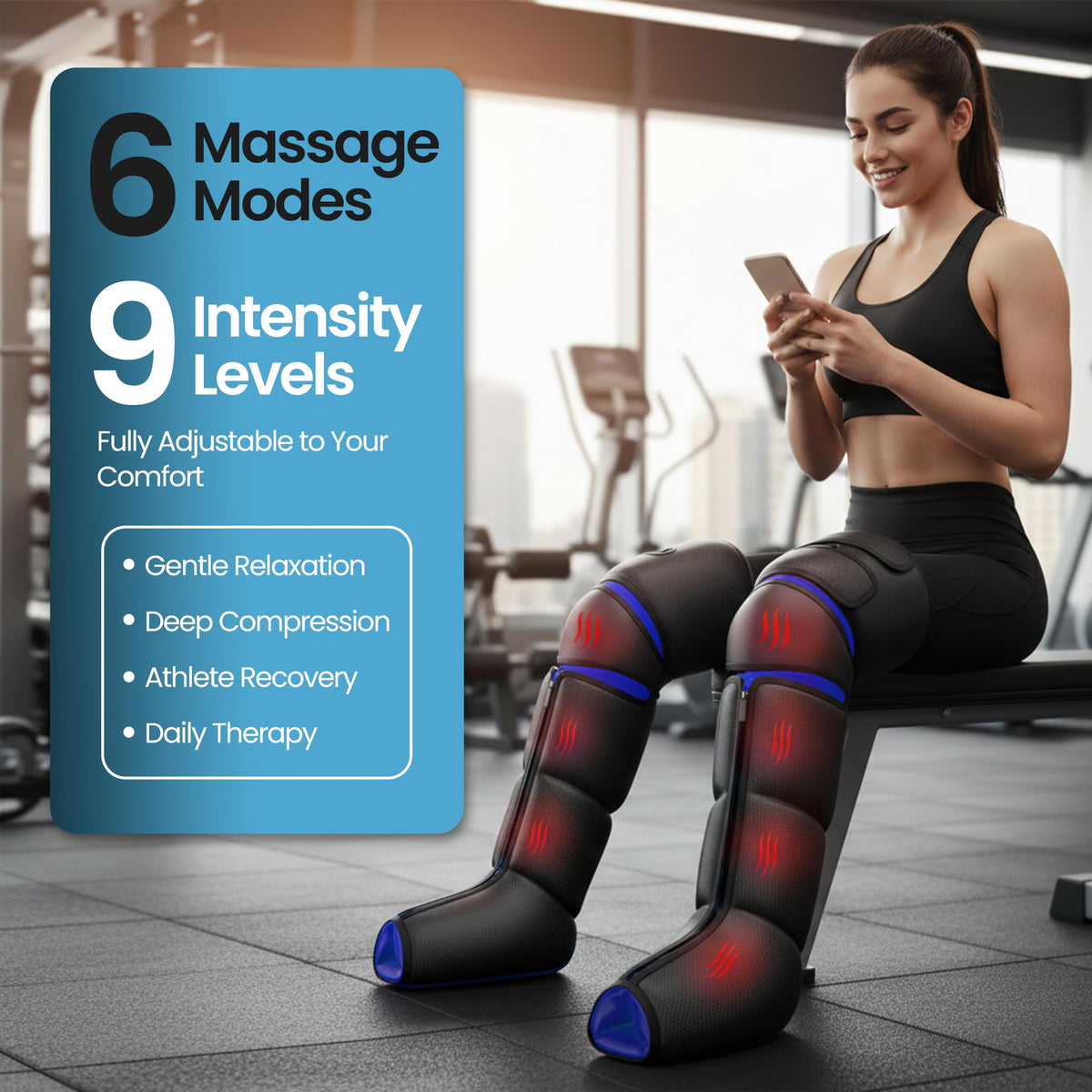 Air Compression Leg Massager with Heat L59590