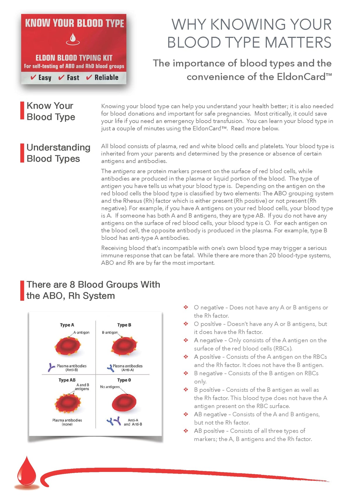 Blood Type Test 1 Pack X450993