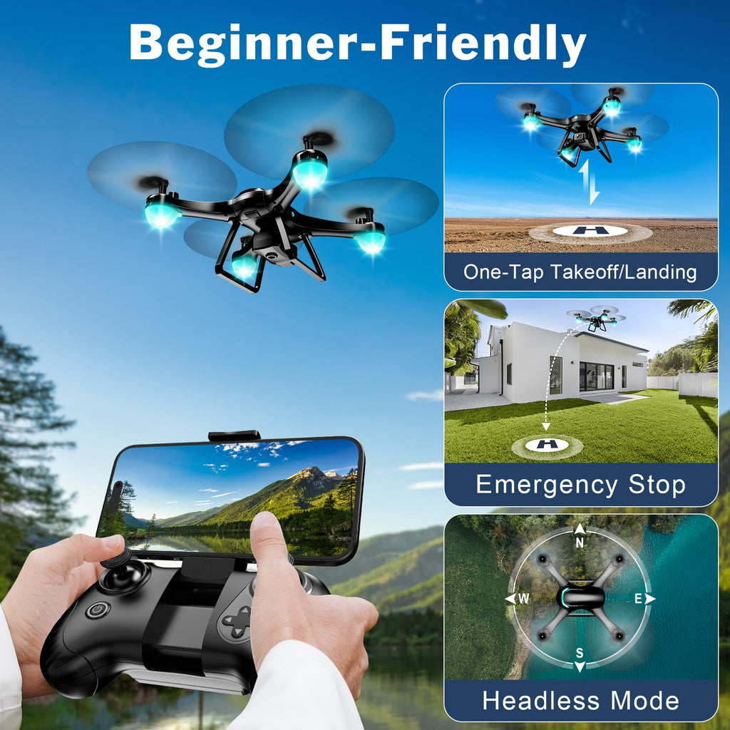 Black 1080P Camera Drone with 2 Batteries N7664