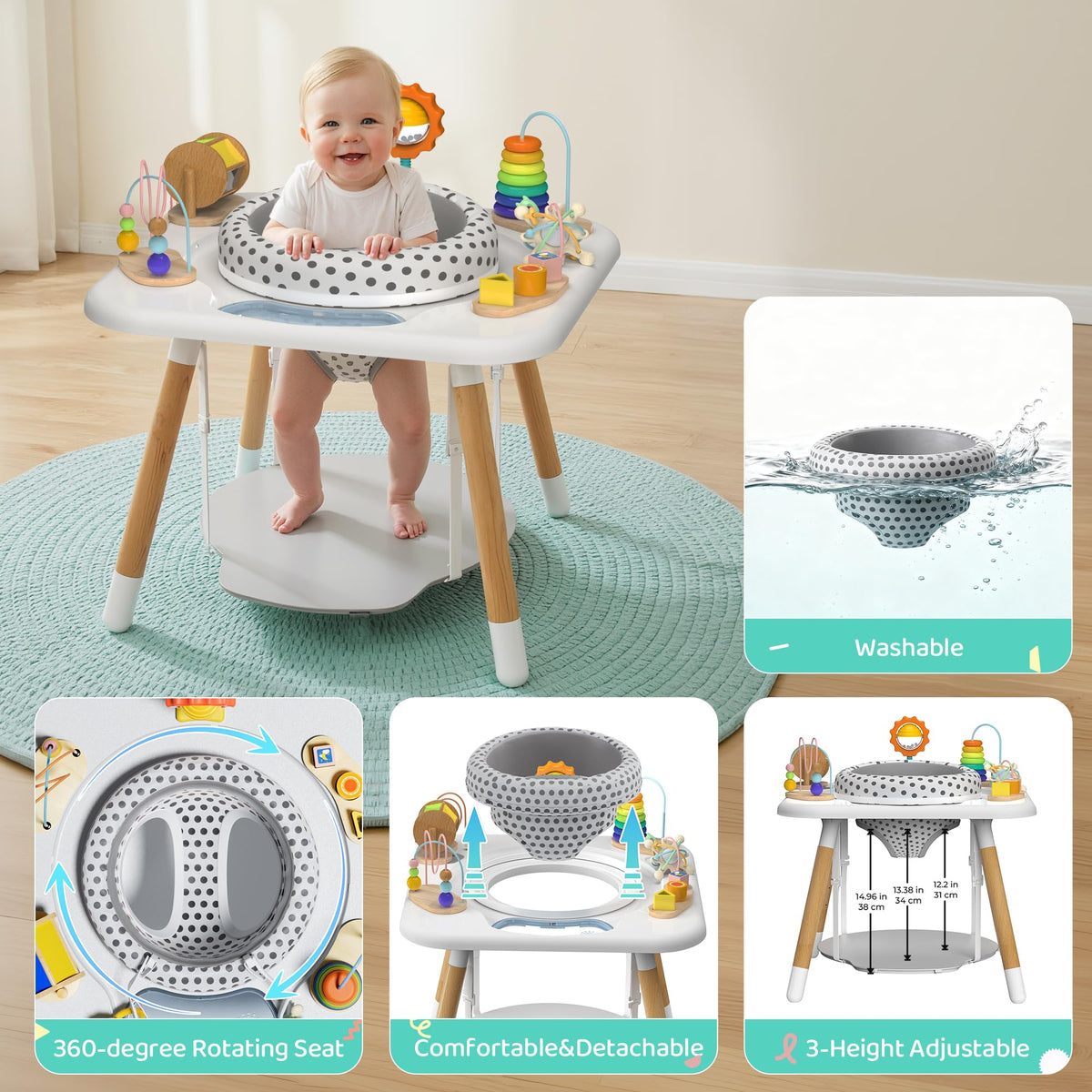 3-Stage Baby Activity Center with 7 Interactive Toys X586