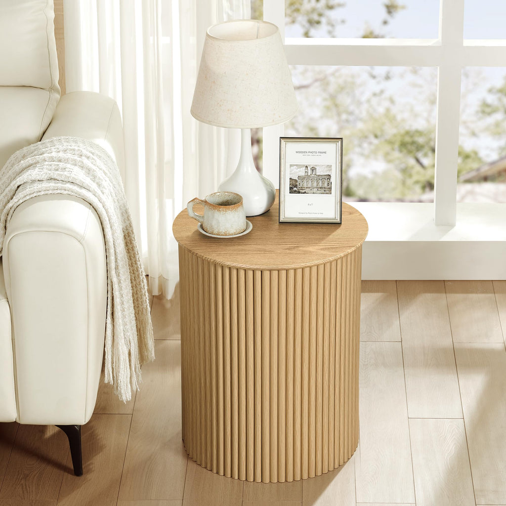 Small Round Wood Side Table Set of 2 R54163