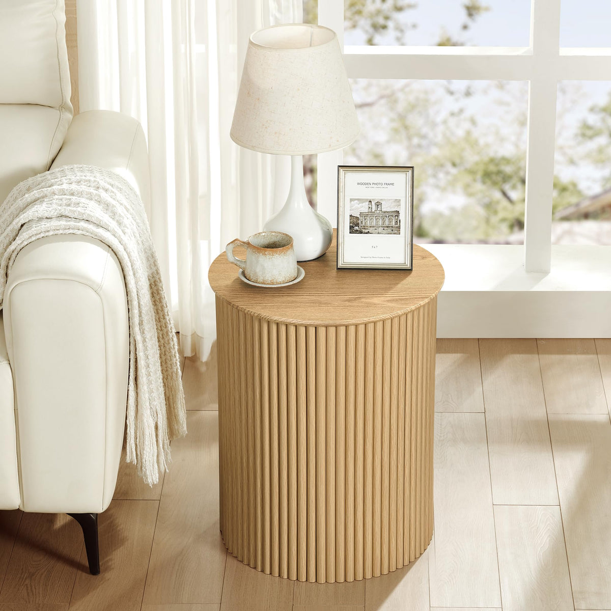 Small Round Wood Side Table Set of 2 R54163