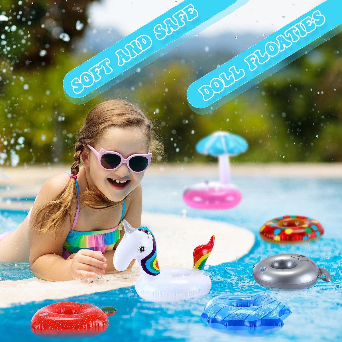 120 Pack Inflatable Drink Holder Pool Floats Z530