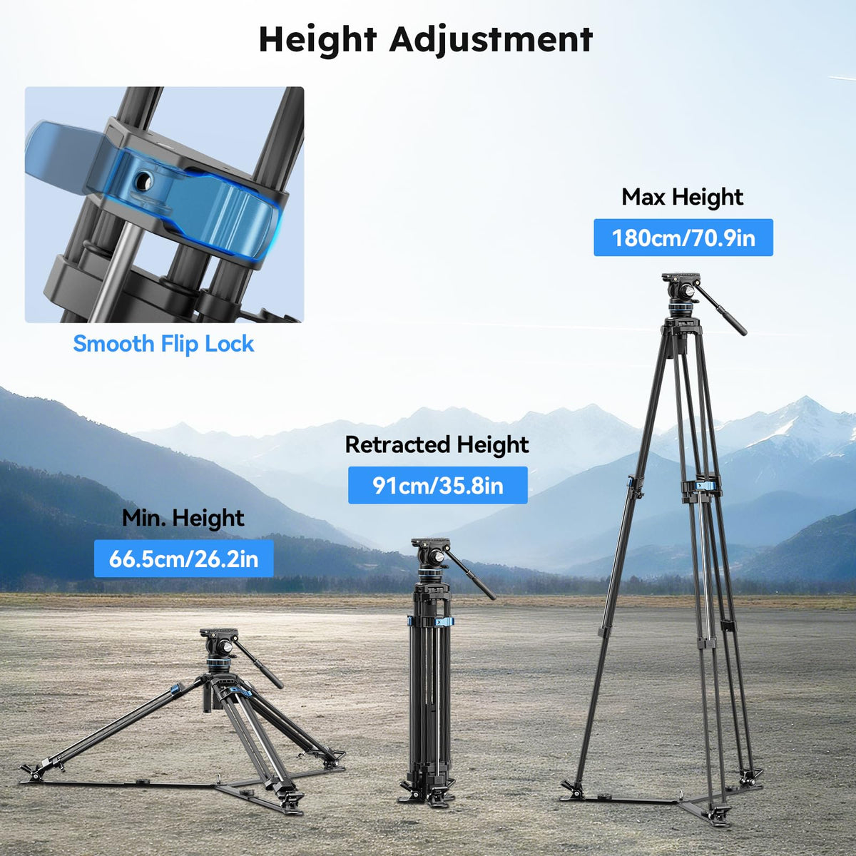 Carbon Fiber Video Tripod with Fluid Head I273684