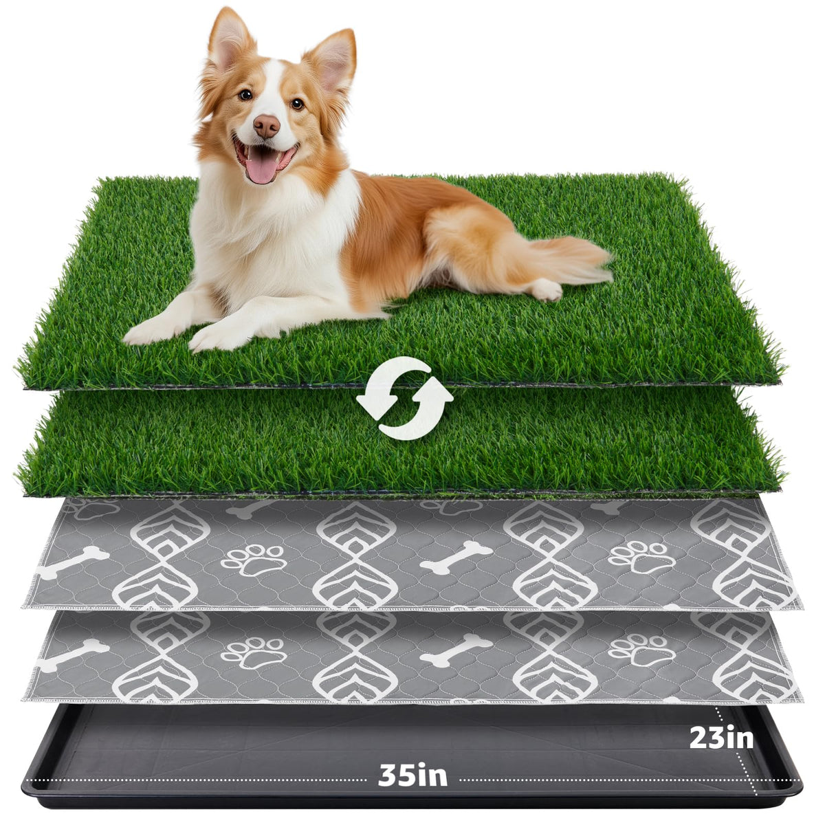 Large Dog Grass Pad with Tray 35x23in V54516