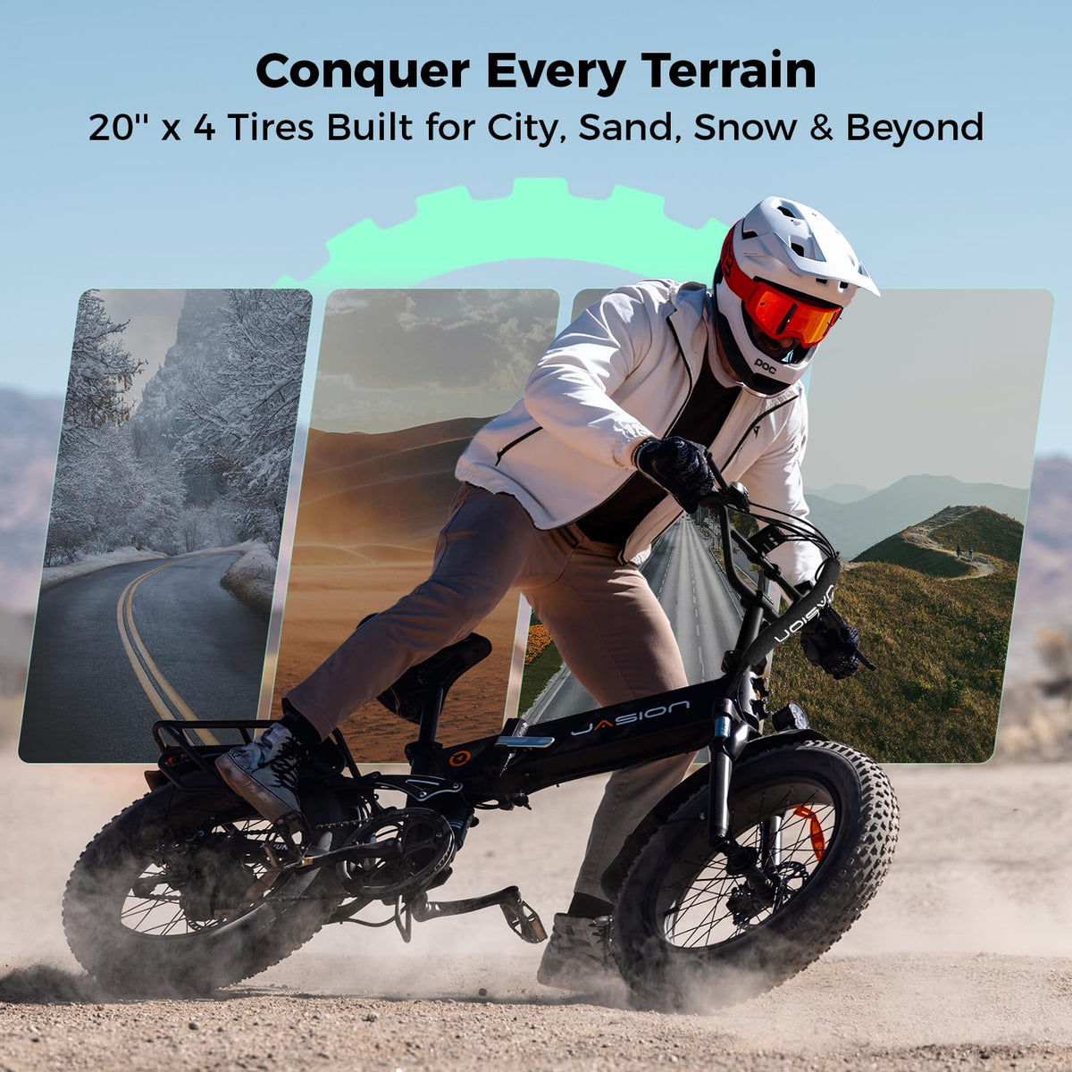1400W Peak 20'' Fat Tire Foldable Electric Bike C7753