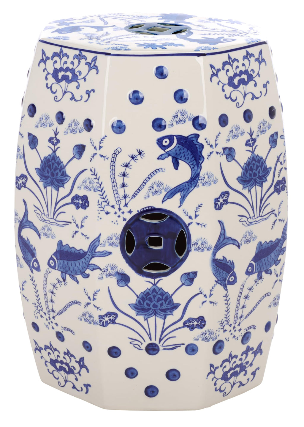 Blue Ceramic Garden Stool K109