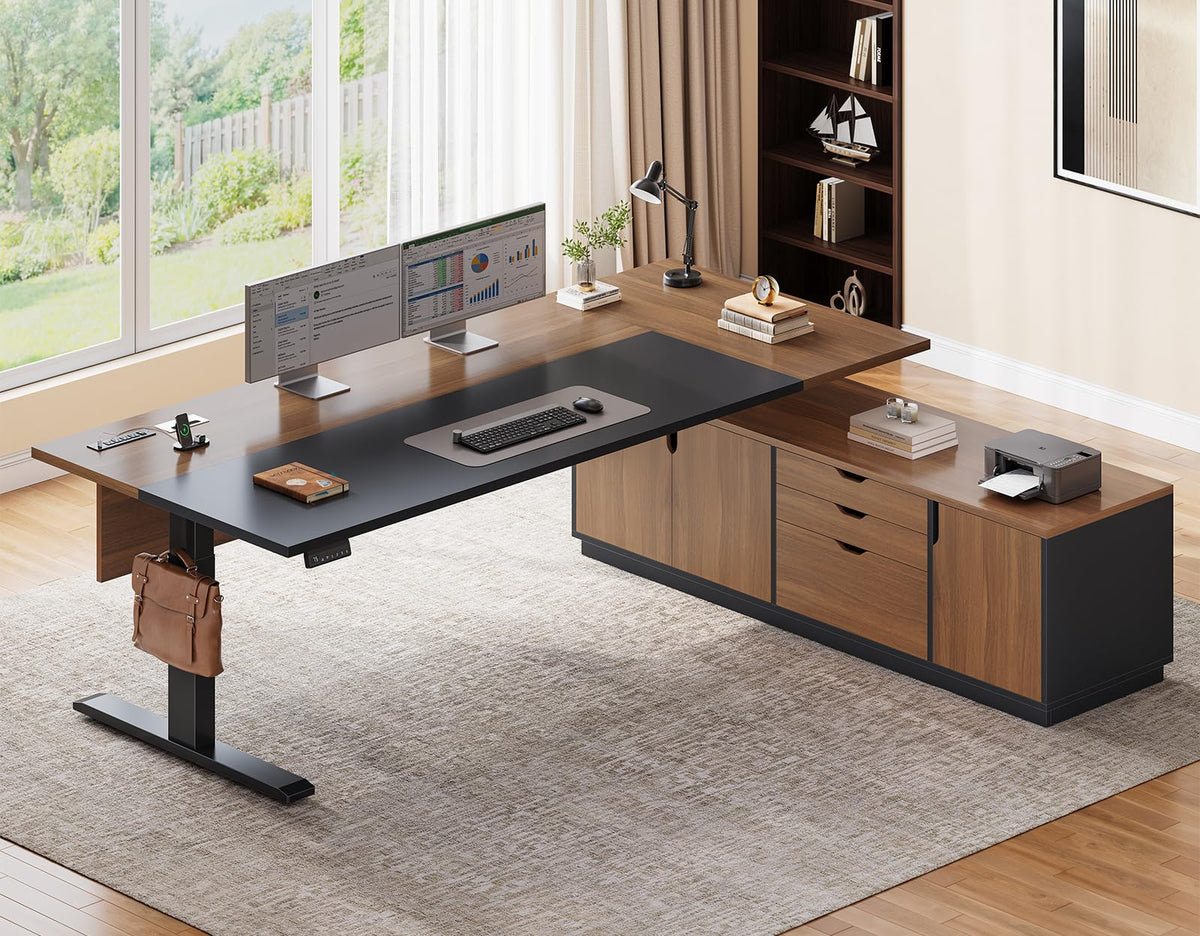 71" L Shaped Electric Standing Desk V2861