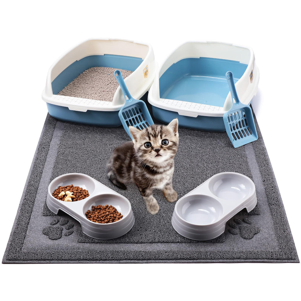 7 Pcs Kitten Litter Box Starter Kit with Scoop and Cat Bowl Y875