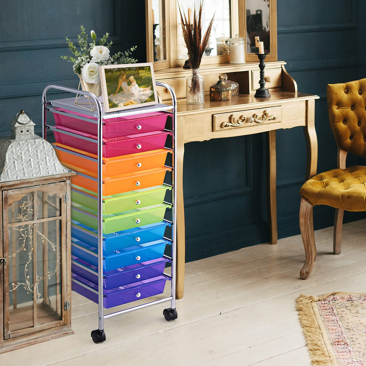 10 Drawer Rolling Storage Cart with Wheels M841788