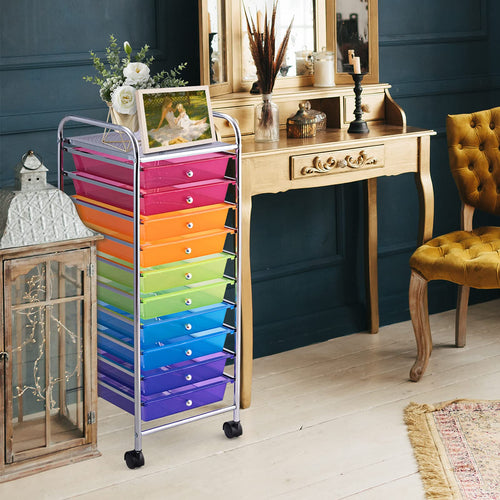 10 Drawer Rolling Storage Cart with Wheels M841788