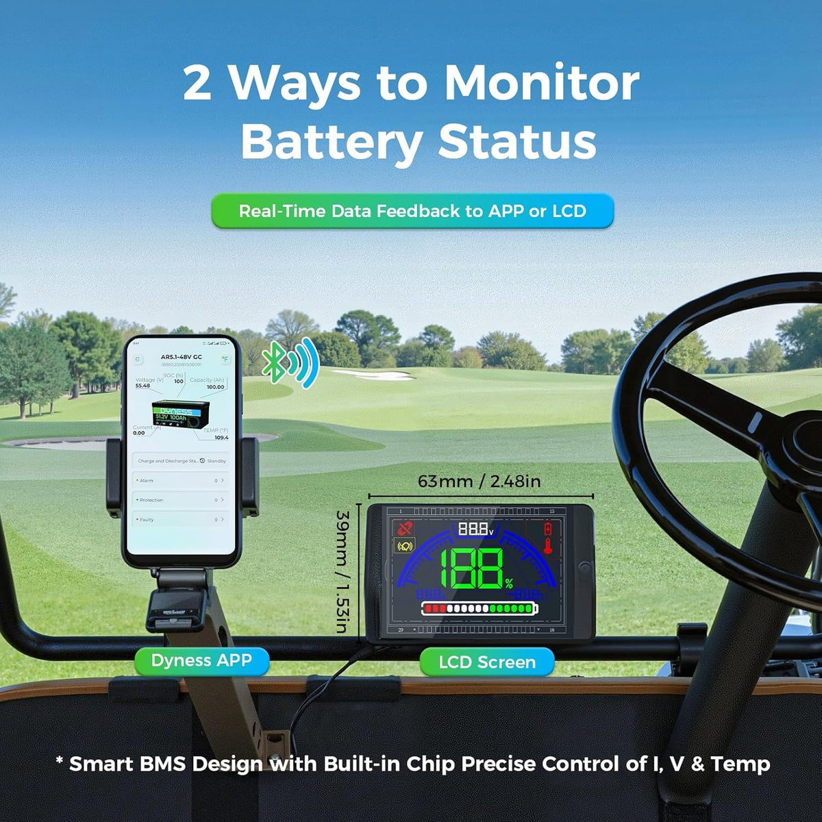 48V 100Ah Lithium Golf Cart Battery with Charger E720574