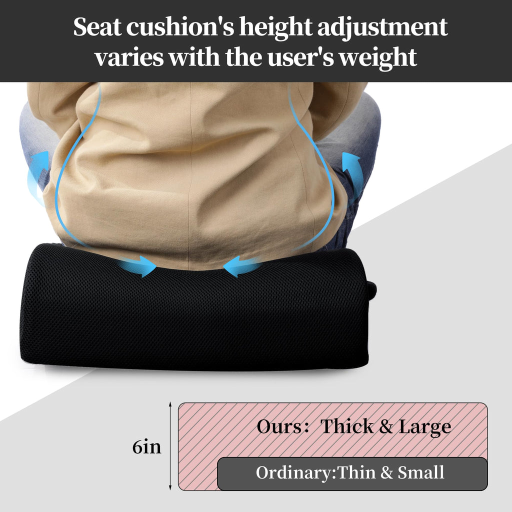Extra Thick Memory Foam Chair Cushion with Carry Handle Q437413