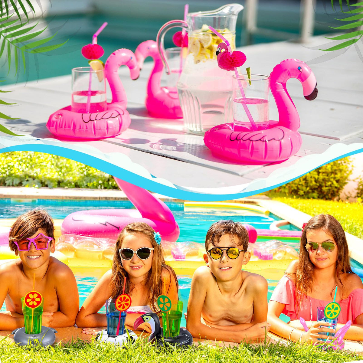 120 Pack Inflatable Drink Holder Pool Floats Z530