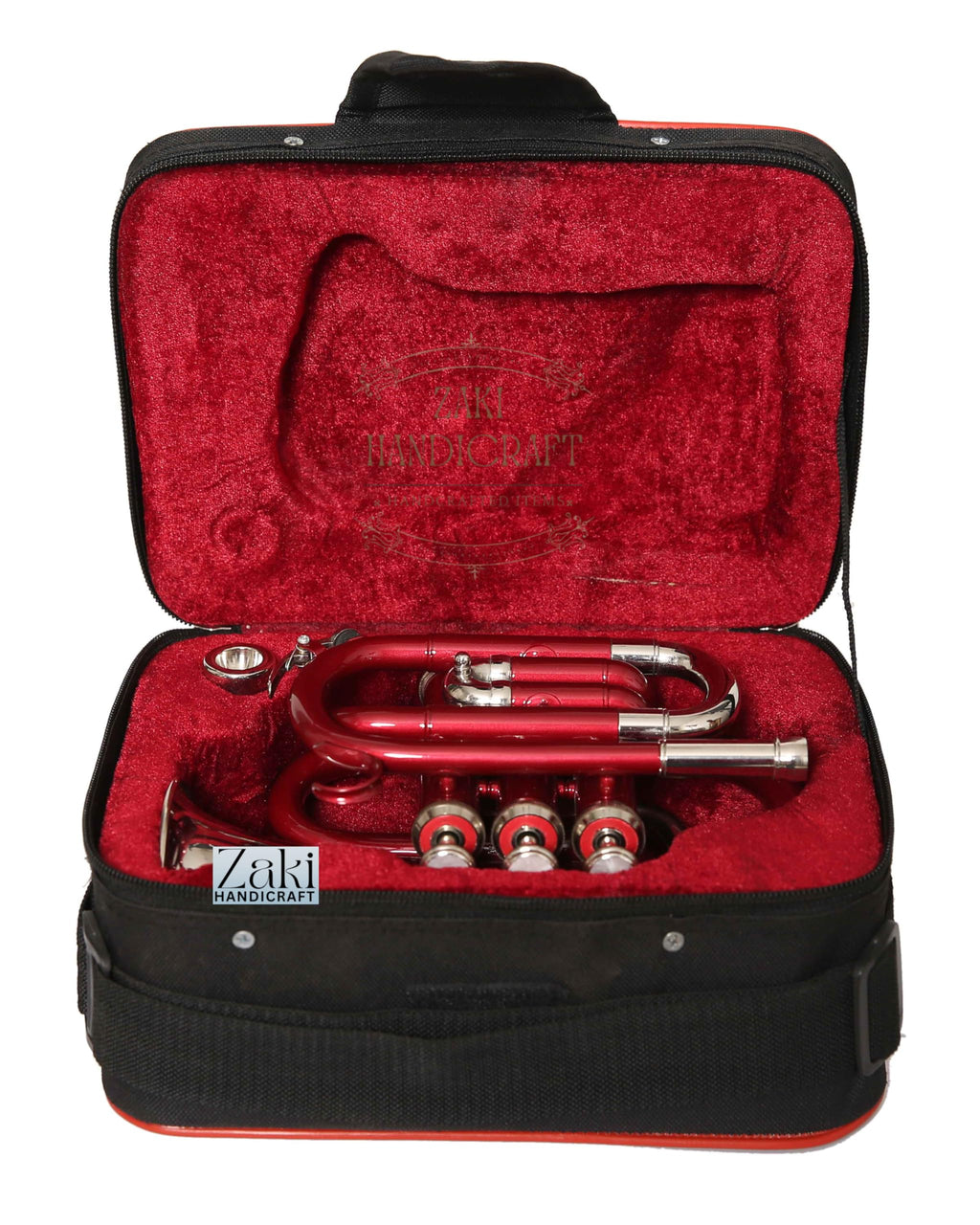 Bb Pocket Trumpet 3 Valve Brass Red Z422010