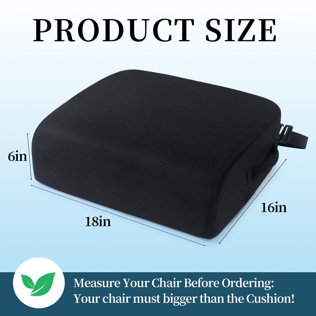 Extra Thick Memory Foam Chair Cushion with Carry Handle Q437413