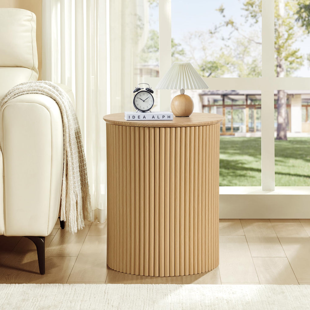 Small Round Wood Side Table Set of 2 R54163
