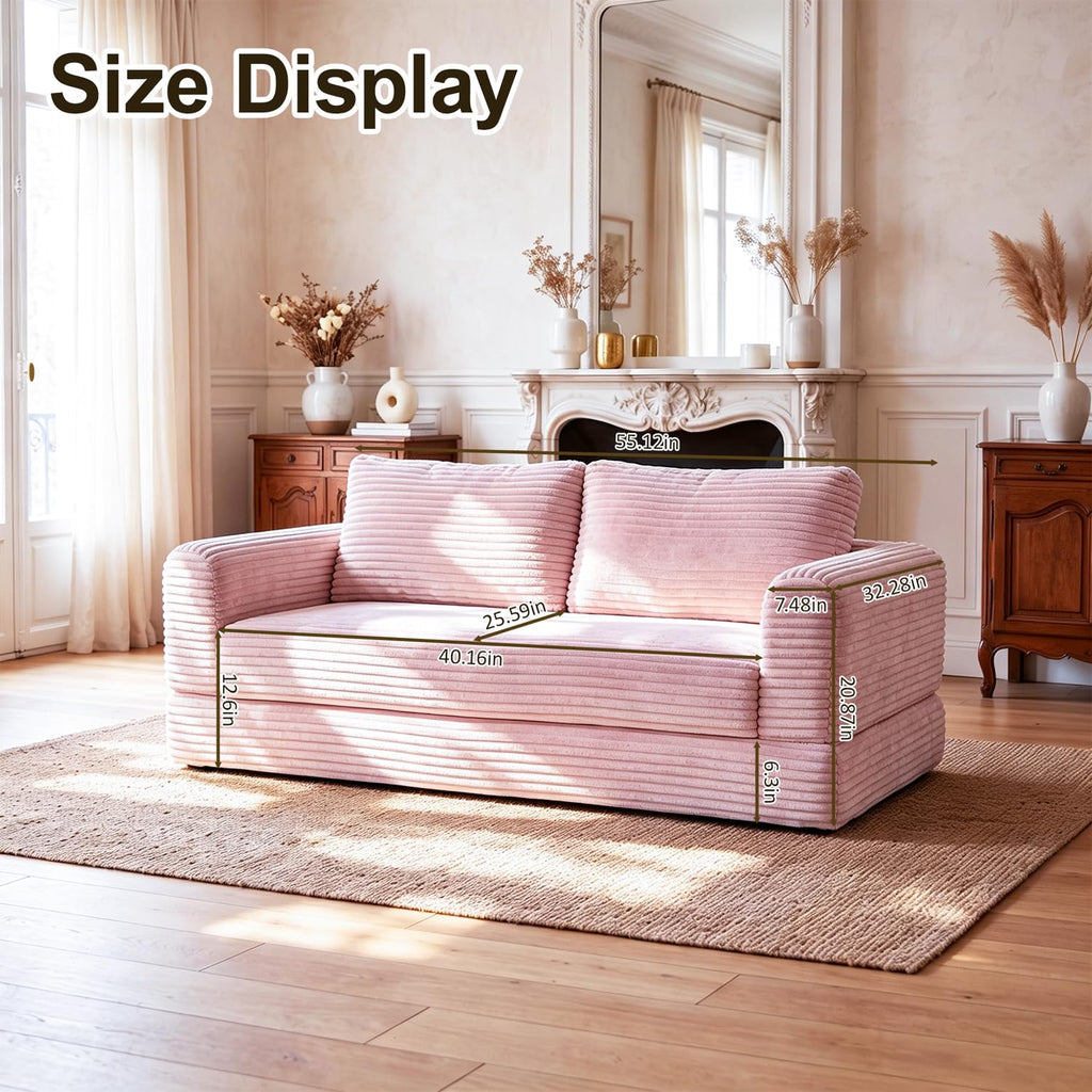 Pink Convertible Sofa Bed S894