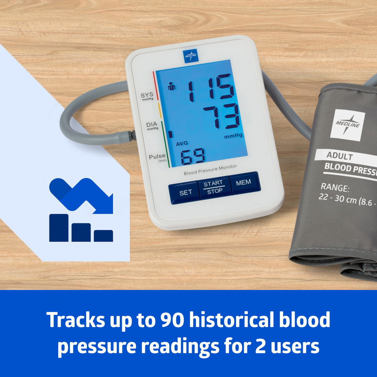 Digital Blood Pressure Monitor with Adult Upper Arm Cuff J434094