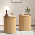 Small Round Wood Side Table Set of 2 R54163