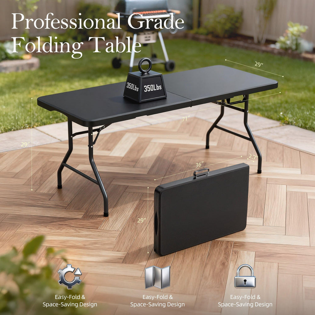 6FT Heavy Duty Foldable Plastic Table G316
