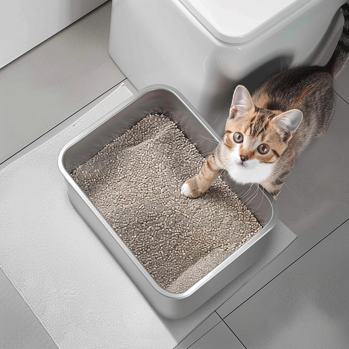 Large Stainless Steel Cat Litter Box H865