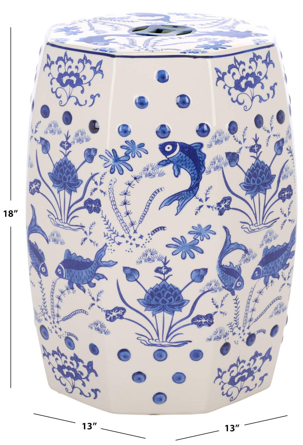Blue Ceramic Garden Stool K109