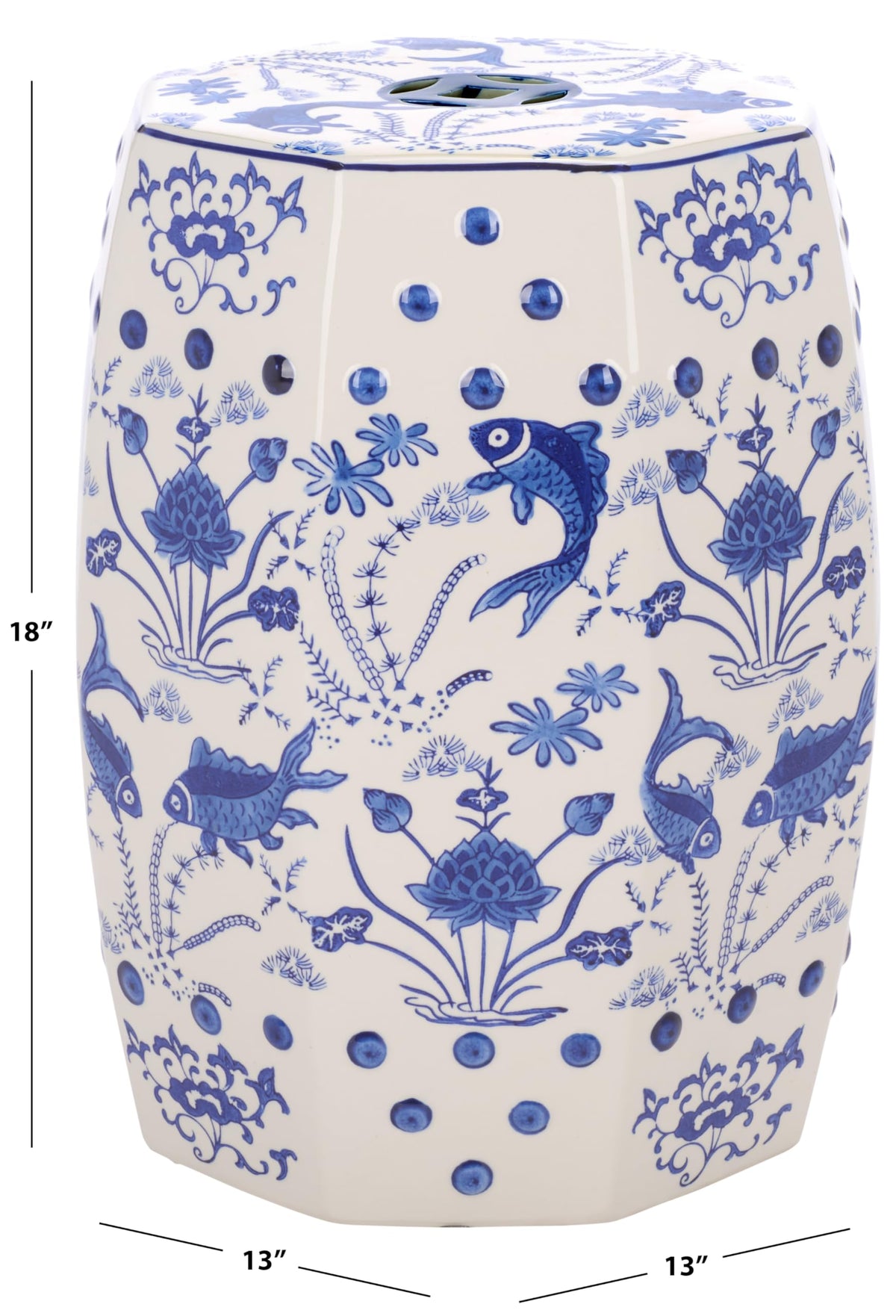 Blue Ceramic Garden Stool K109