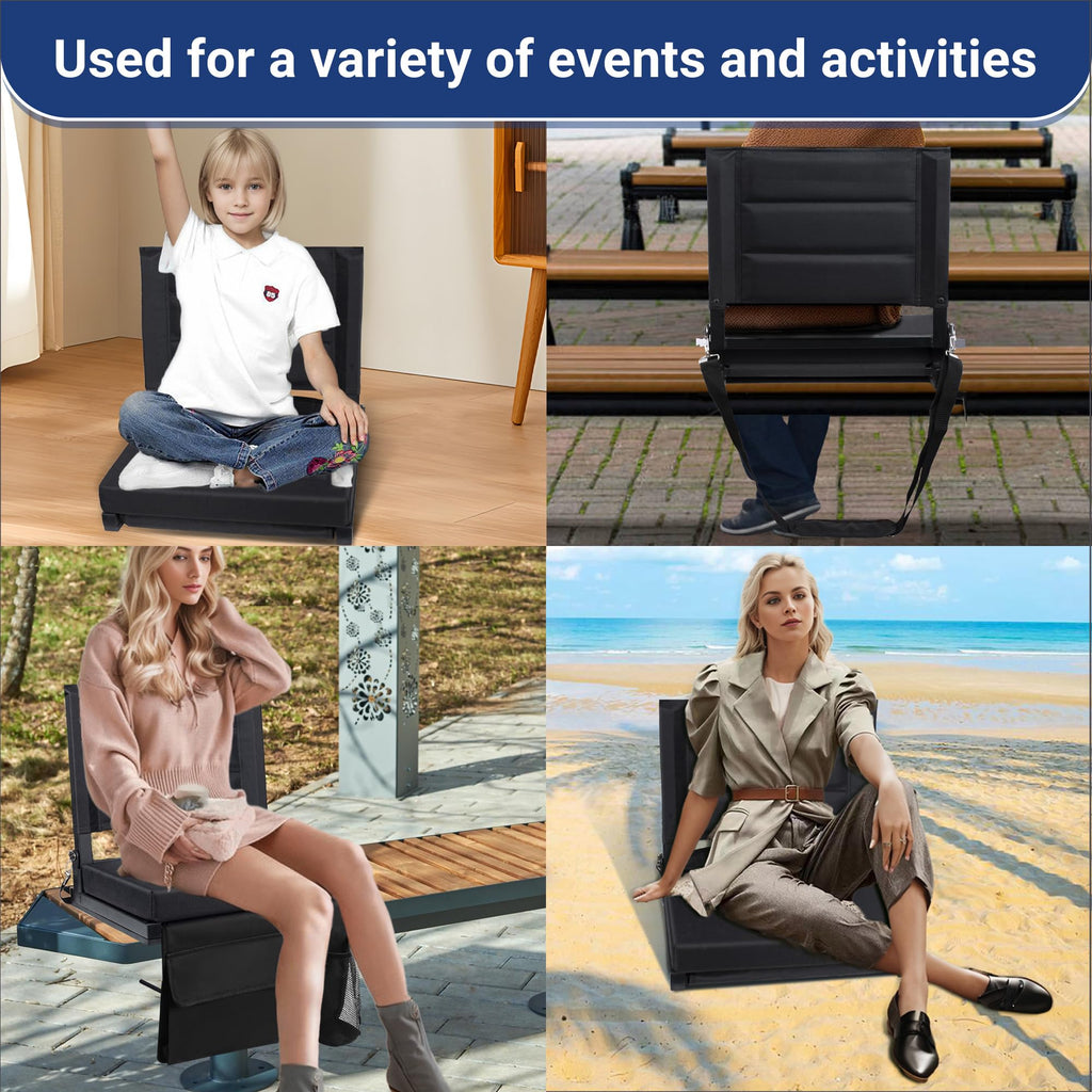 Bleachers Stadium Seat with Back Support and Cushion W50799