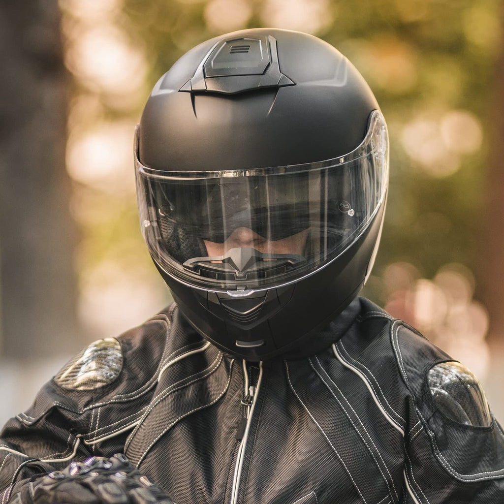 Matte Black Large Modular Full Face Motorcycle Helmet S2554