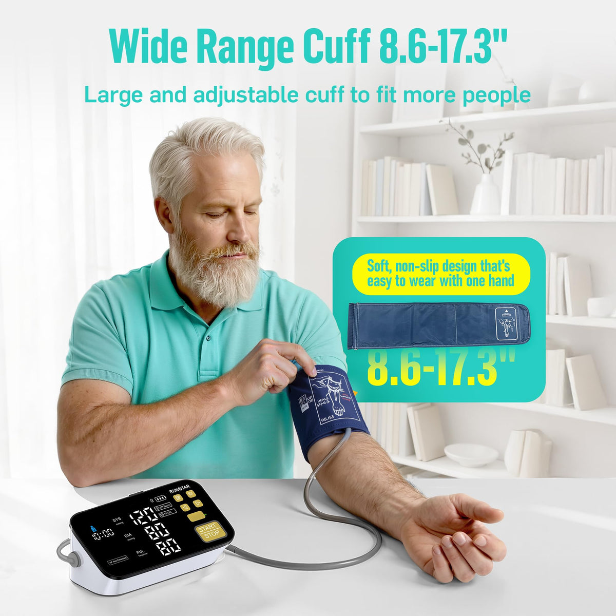 Smart Blood Pressure Monitor with Wide Upper Arm Cuff R92789