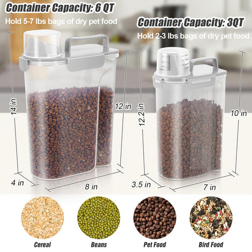 2 Pack Airtight Pet Food Storage Containers with Spout O2613