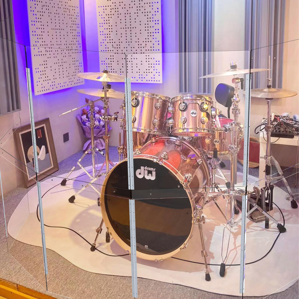Portable 4 Panels 2ft x 5ft Acrylic Drum Shield X979