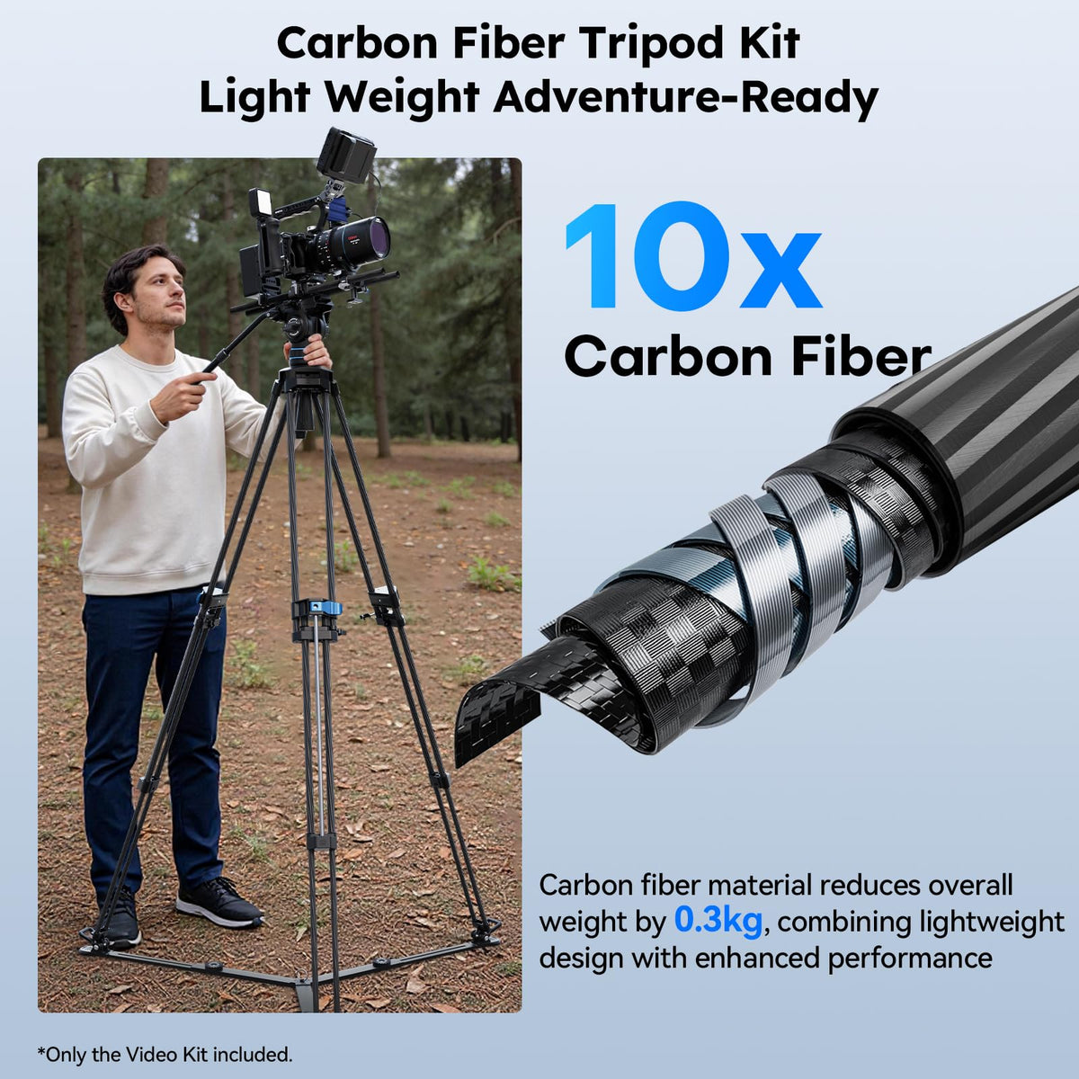 Carbon Fiber Video Tripod with Fluid Head I273684