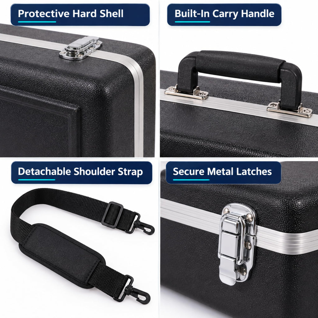 Lightweight ABS Hard Case for Bb Trumpet, Black X9046