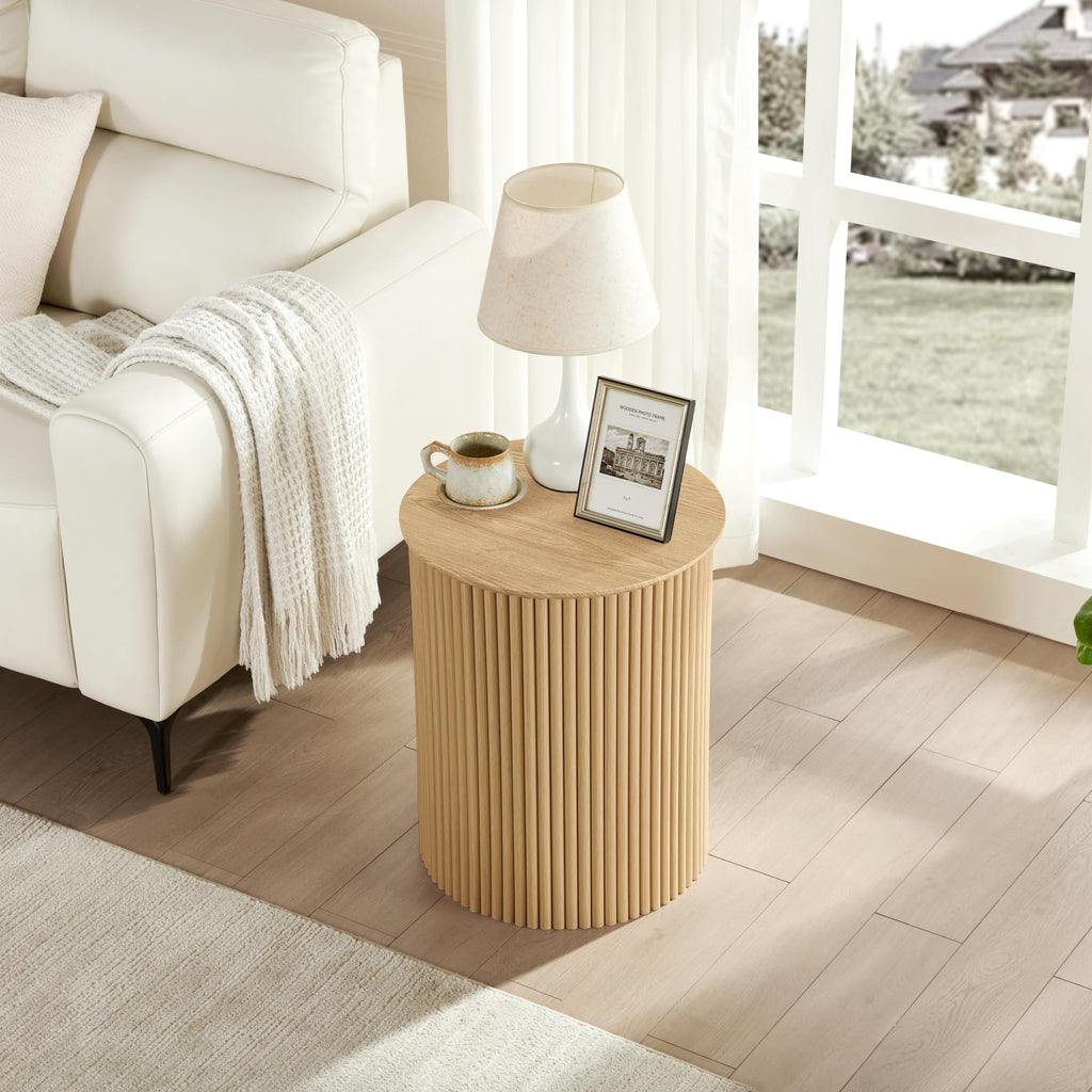 Small Round Wood Side Table Set of 2 R54163