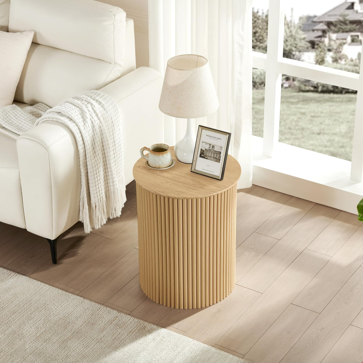Small Round Wood Side Table Set of 2 R54163