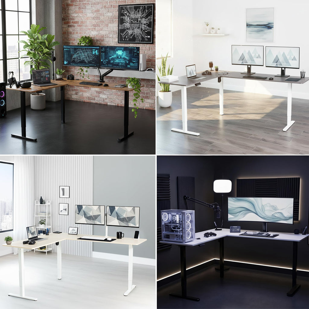 Black 75 x 63 in Corner Standing Desk C386630