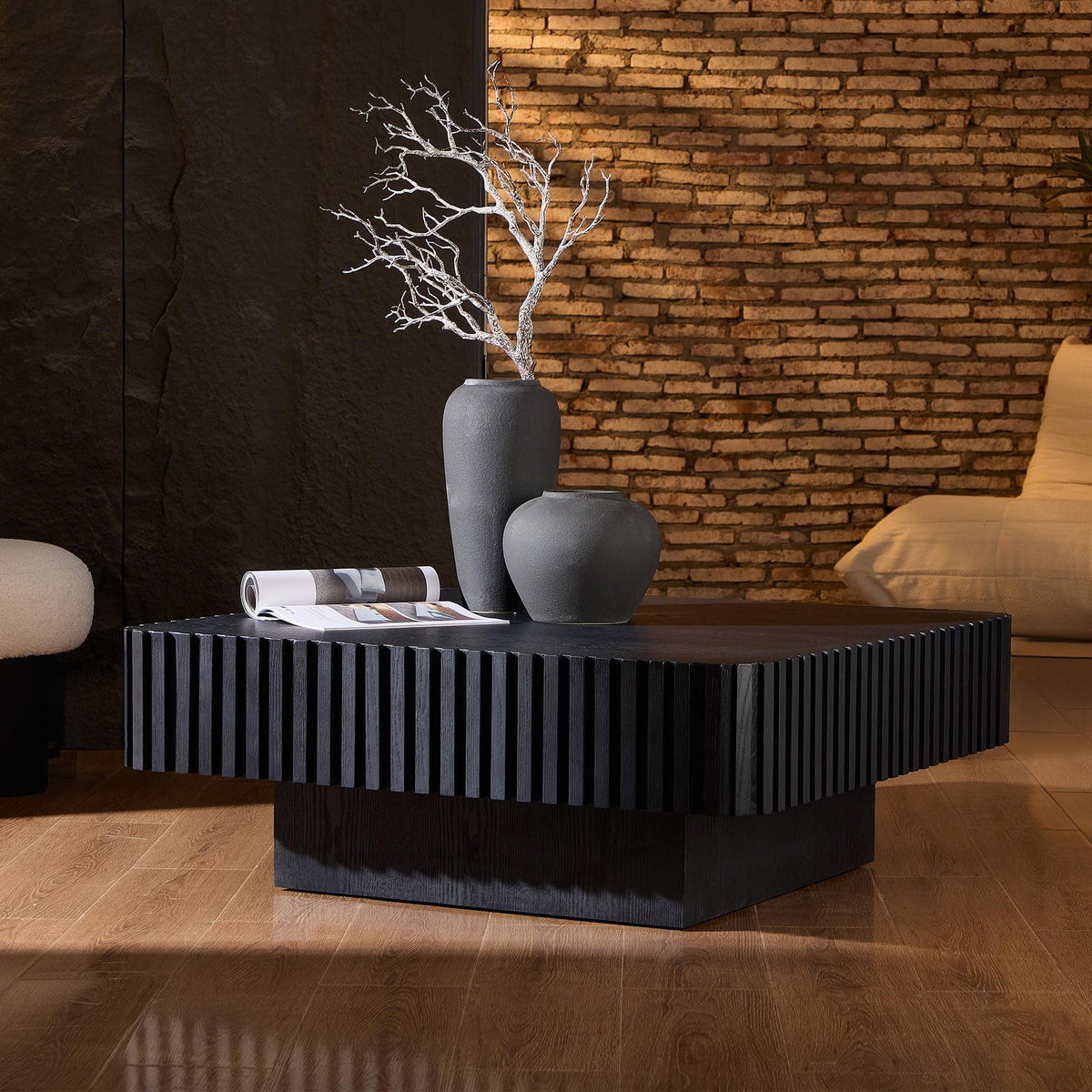 35.43" Square Wood Coffee Table M3977