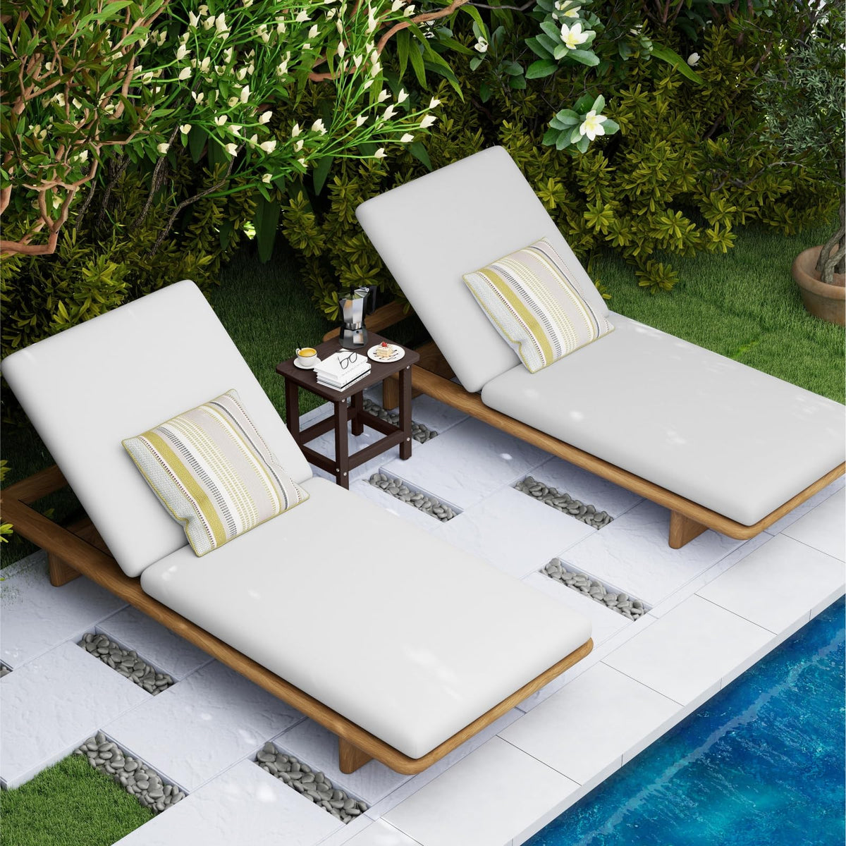 Set of 2 HDPE Outdoor Side Table J735